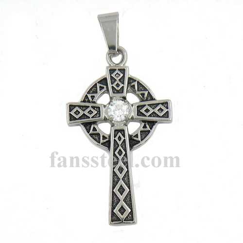FSP14W87 Clonmacnoise Cross Pendant - Click Image to Close